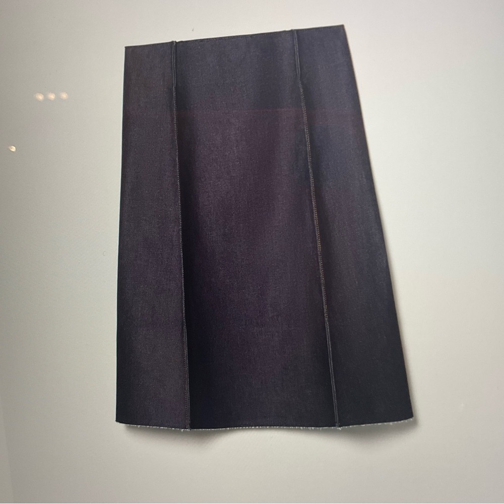 Tory Burch A-Line Unwashed Raw Indigo Denim Size 12
